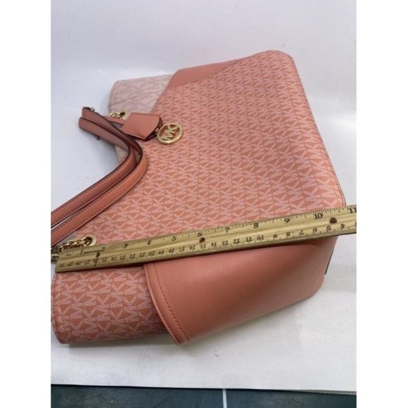 Michael Kors Jet Set Large Color Blcok Logo Coated Canvas Shoulder Bag - Picture 10 of 11